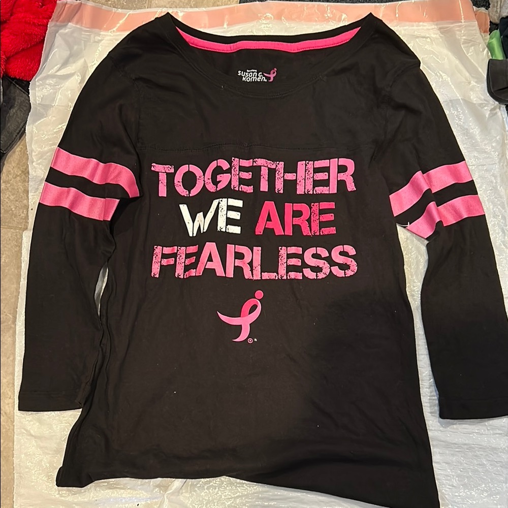 Black and Pink breast cancer awareness long sleeve